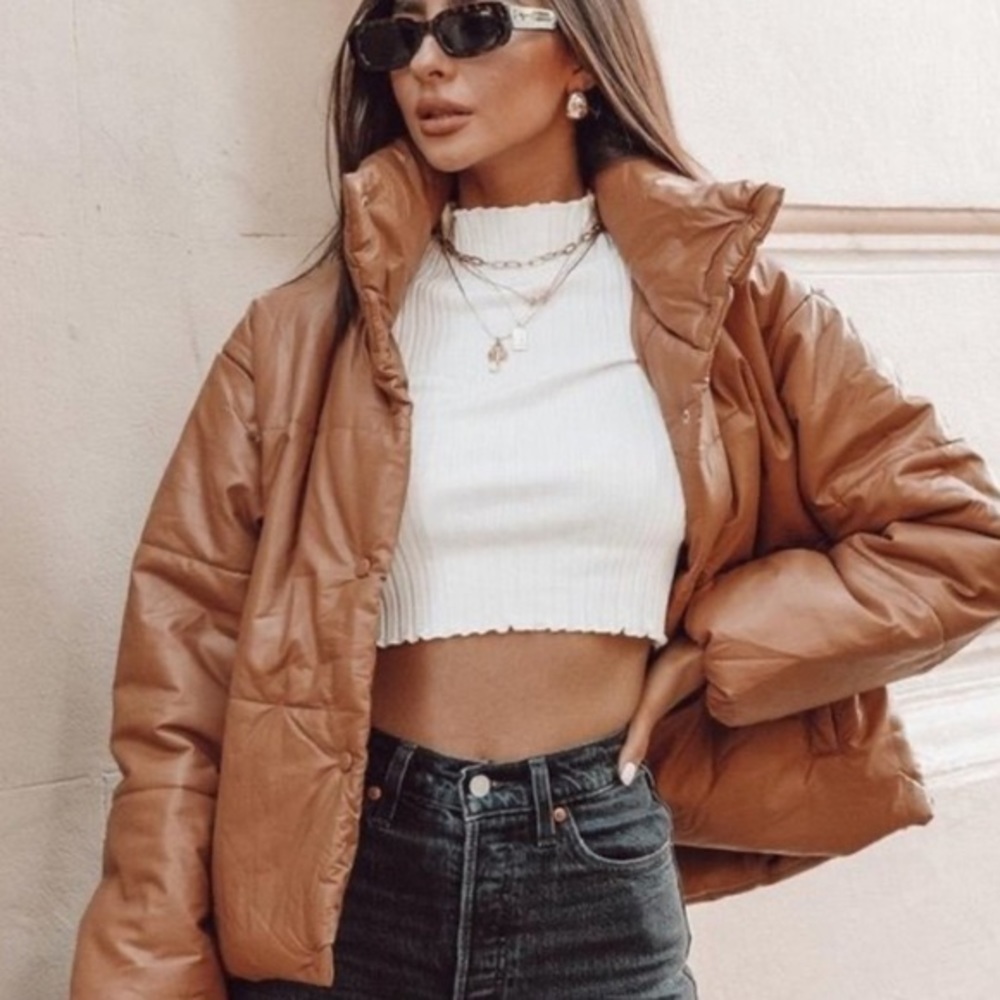 Lioness Leather Puffer Jacket